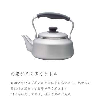 Sori Yanagi Stainless Steel Kettle, 0.6 gal (2.5 L), Induction Compatible, Mirror