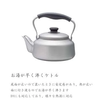 Sori Yanagi Stainless Steel Kettle, 0.6 gal (2.5 L), Induction Compatible, Mirror