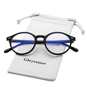 Gleyemor Blue Light Glasses for Men Women, Vintage Round Bluelight Blocking Computer Screen Protecti...