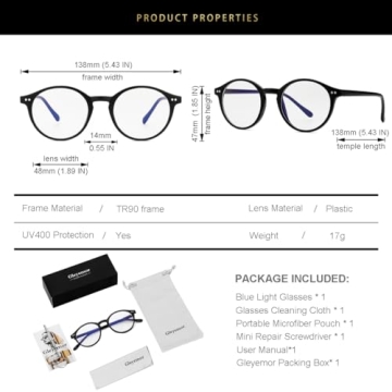 Gleyemor Stylish Blue Light Glasses for Comfortable Viewing