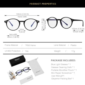 Gleyemor Stylish Blue Light Glasses for Comfortable Viewing