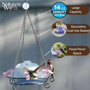 Nature's Way Illuminated Antique Hummingbird Feeder