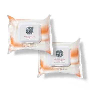 Simply Soft Makeup Remover Wipes, Premium Facial Cleansing Towelettes, Citrus Scent, Hypoallergenic,...