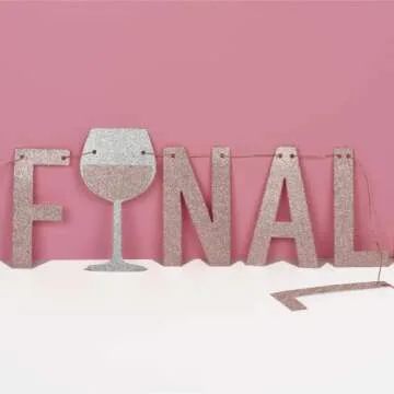 Party101 Finally 21 Banner - 21 Birthday Decorations for Her - Rose Gold & Silver Themed Happy 21st Birthday Decorations for Her - 21st Birthday Decor Backdrop Sign - 21st Bday Decorations for Her