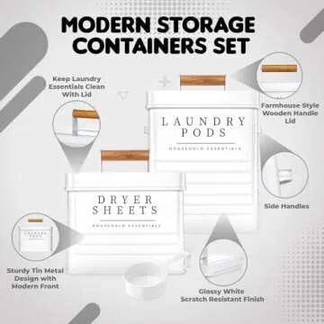 KOANEssentials Farmhouse Decor Laundry Organizing Set