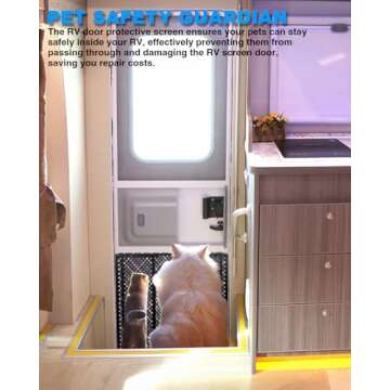 Altyostar RV Screen Door Protector for Dogs - Adjustable Pet Guard, Durable & Easy Install