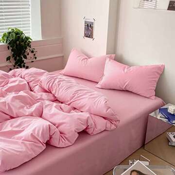 ETDIFFE Pink Twin Size Comforter, 2pc Twin XL Aesthetic Modern Bedding Set - Soft & Lightweight All ...