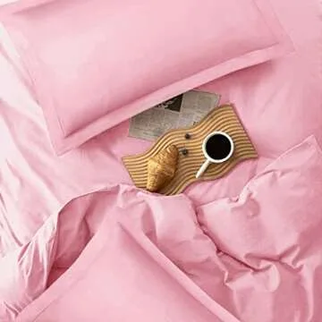 ETDIFFE Pink Twin Size Comforter, 2pc Twin XL Aesthetic Modern Bedding Set - Soft & Lightweight All Season Extra Long Microfiber Down Alternative Bed Comforter with 1 Pillow Sham for Girls Women