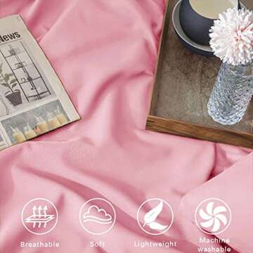 ETDIFFE Pink Twin Size Comforter, 2pc Twin XL Aesthetic Modern Bedding Set - Soft & Lightweight All Season Extra Long Microfiber Down Alternative Bed Comforter with 1 Pillow Sham for Girls Women