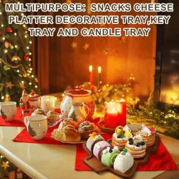 Charming Christmas Tree Bamboo Serving Tray for Entertaining