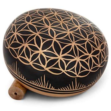 Meditative 6 Inch Flower of Life Design Singing Bowl with Mallet and Cushion. Tibetan Sound Bowls fo...