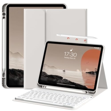 Kenke iPad Air 6th/5th/4th Gen Case with Detachable Keyboard & Pencil Holder