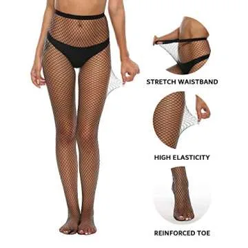 MANZI High Waist Fishnet Stockings for Women - Chic Tights