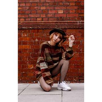 MANZI High Waist Tights Fishnet Stockings for Women Classic Thigh High Pantyhose