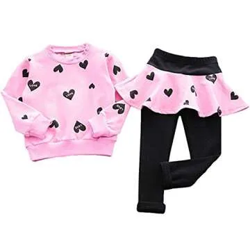 Adorable Girls Valentines Clothes Outfit Set - Stylish & Comfortable