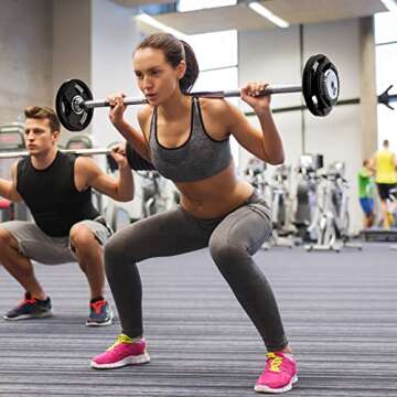 RitFit Weight Plates for Barbell, 2-Inch Olympic Rubber Grip Plates for Weightlifting and Strength Training in Home & Gym, Single, Pair and Sets(2.5 LB, Pair)