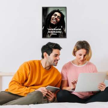 Bob Marley Inspirational Quotes Wall Art Print - Vibrant Poster for Home