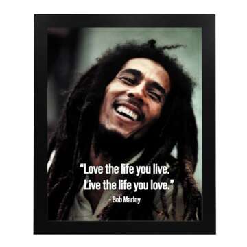 Bob Marley Inspirational Quotes Wall Art Print - Vibrant Poster for Home