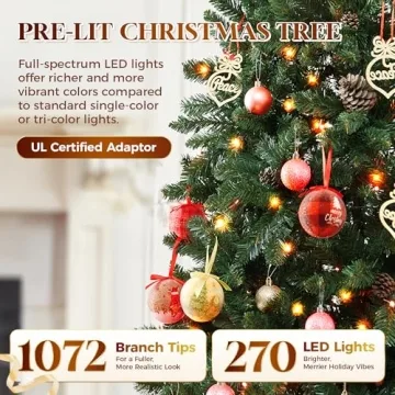 6 ft App-Controlled Prelit Christmas Tree with RGBW Lights