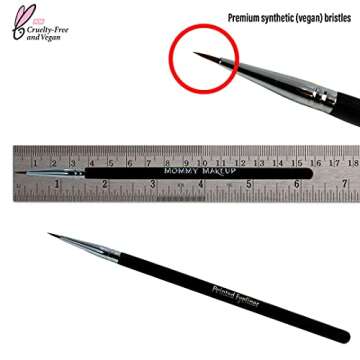 Pointed Eyeliner Brush - Ultra Fine Premium Synthetic Vegan Bristles - Precision Gel Eye Liner Brush...
