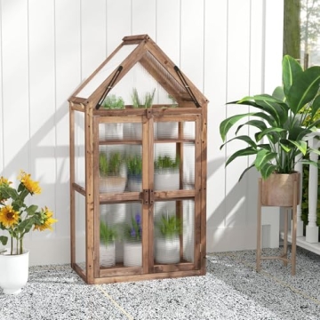 Happygrill Cold Frame Greenhouse with Adjustable Shelves