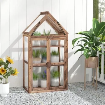 Happygrill Cold Frame Greenhouse with Adjustable Shelves