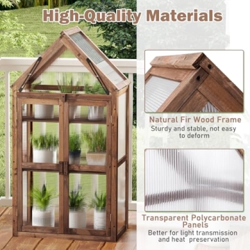 Happygrill Cold Frame Greenhouse with Adjustable Shelves