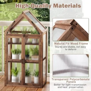 Happygrill Cold Frame Greenhouse with Adjustable Shelves
