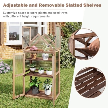 Happygrill Cold Frame Greenhouse with Adjustable Shelves