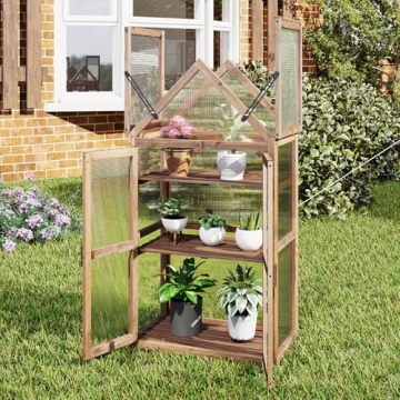 Happygrill Cold Frame Greenhouse with Adjustable Shelves
