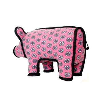 TUFFY - World's Tuffest Soft Dog Toy - Barnyard Pig- Multiple Layers. Made Durable, Strong & Tough. Interactive Play (Tug, Toss & Fetch). Machine Washable & Floats