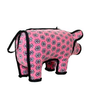 TUFFY - World's Tuffest Soft Dog Toy - Barnyard Pig- Multiple Layers. Made Durable, Strong & Tough. Interactive Play (Tug, Toss & Fetch). Machine Washable & Floats