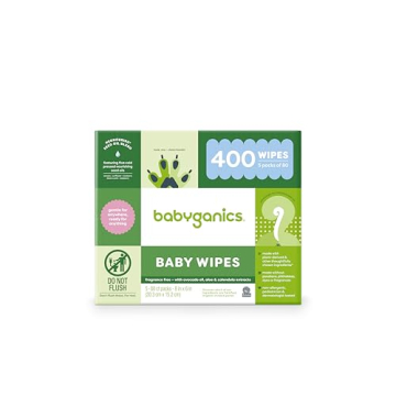 Babyganics Baby Wipes - 400 Count, Plant-Derived, Non-Allergenic