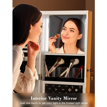 Elegant Nicetree Jewelry Cabinet with Touch Screen Mirror