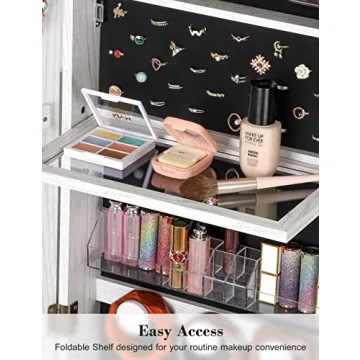 Elegant Nicetree Jewelry Cabinet with Touch Screen Mirror