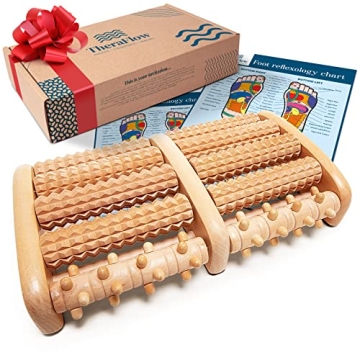 Theraflow Wooden Foot Massager for Plantar Fasciitis Relief & Relaxation