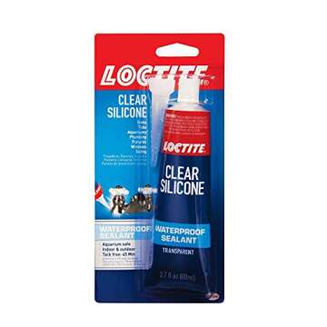 Loctite Clear Silicone Waterproof Sealant 2.7-Ounce Tube (908570), 2 Pack