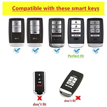 QIXIUBIA for Acura Key Fob Cover TPU Key Fob Shell Protector Shell Keyless Remote Smart Key Holder Fit for Honda Acura CDX NSX RDX RLX TLX TLX-L (White)