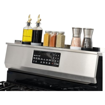 StoveShelf 30" Length Stainless Steel Finish Magnetic Shelf for Kitchen Stove - Kitchen Storage Solu...