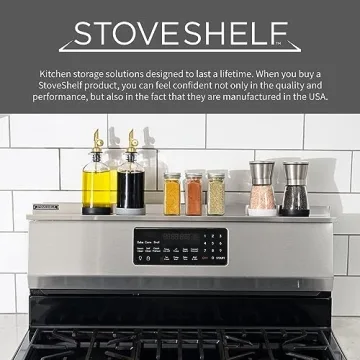 StoveShelf 30" Length Stainless Steel Finish Magnetic Shelf for Kitchen Stove - Kitchen Storage Solution with Zero Installation - Over Stove Spice Rack Organizer