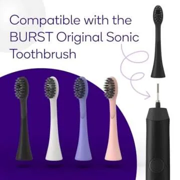 BURST Genuine Replacement Heads for Original Sonic Electric Toothbrush (Black/3 Pack) | Ultra Soft Bristles for a Deep Clean | Stain & Plaque Removal