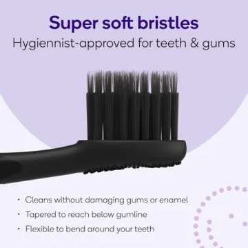 BURST Genuine Replacement Heads for Original Sonic Electric Toothbrush (Black/3 Pack) | Ultra Soft Bristles for a Deep Clean | Stain & Plaque Removal