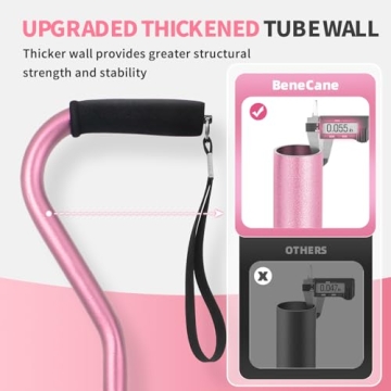 BeneCane Adjusting Walking Cane with Cushioned Handle - Pink