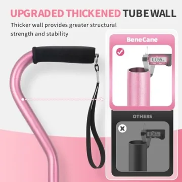 BeneCane Adjusting Walking Cane with Cushioned Handle - Pink