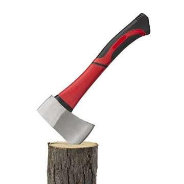 14-Inch Outdoor Camping Axe and Survival Hatchet, Durable Forged Alloy Steel Blade, Unbreakable Fiberglass Handle with Anti-Slip Grip | Perfect for Wood Splitting, Kindling, Chopping, and Throwing Axe