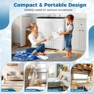 COSTWAY Portable Twin Tub Washer: Compact Laundry Solution
