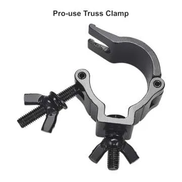 1-1/2" OD Black Stage Light Clamp, 10PCS GZhumin Premium 1.4-1.6 Inch Aluminium Small Size Truss Clamps with TUV Certified, Heavy Duty 165LB Lighting Clamps, Fit for 35-40 mm OD Tube/Pipe