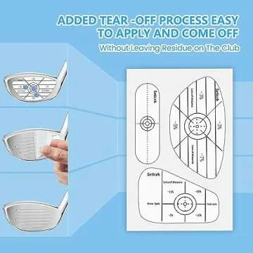 Seticek Golf Impact Tape Set 300Pcs, Self-Teaching Sweet Spot and Consistency Analysis, Golf Club Im...