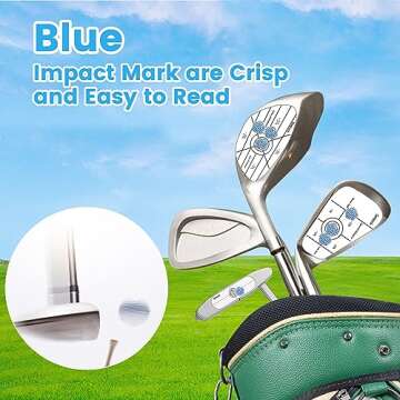 Seticek Golf Impact Tape Set 300Pcs, Self-Teaching Sweet Spot and Consistency Analysis, Golf Club Impact Stickers for Woods Irons and Putters Each 100 Pcs,Useful Training Aid Improve Ball Striking