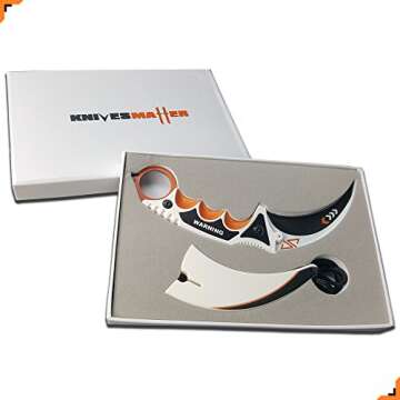 Knivesmatter Custom csgo Karambit Knife, 3rd Gen, Full Tang (Asiimov)